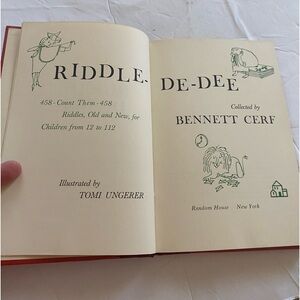 RIDDLE-DE-DEE Collected By Bennett Cerf 60s